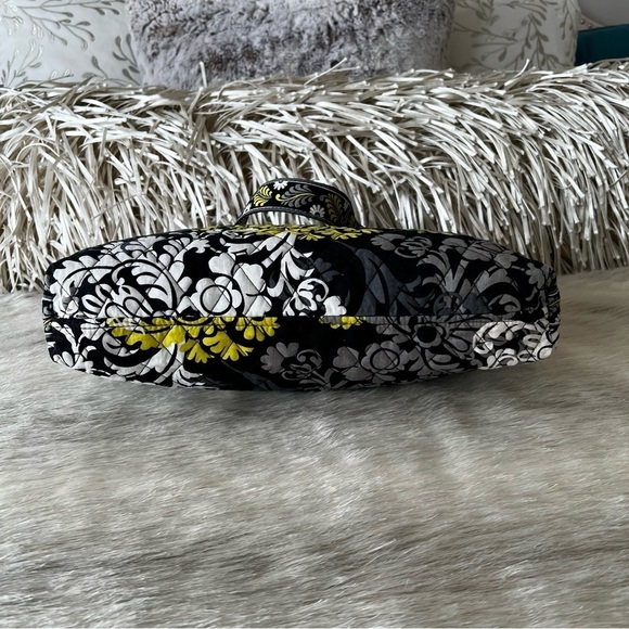 VERA BRADLEY Baroque Holiday 2010 Tote Black Yellow White Gray Y2K Hobo Quilted - Picture 8 of 11
